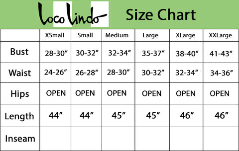 Marta Dress Size Chart
